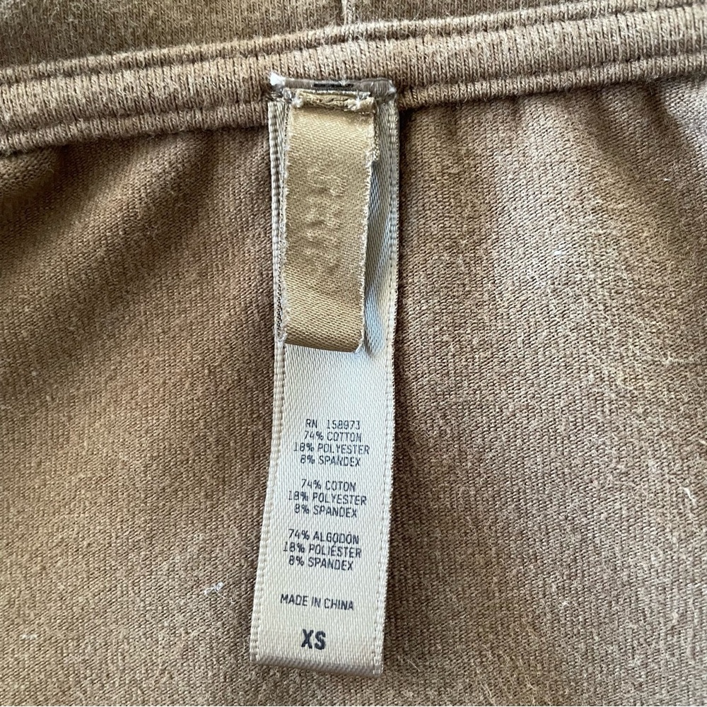RARE - SKIMS- FULL ZIP ARMY BROWN STRETCH HOODIE- SIZE XS - Picture 10 of 10